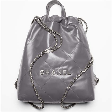 Chanel 22 backpack, Calfskin & silver